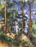 Paul Cezanne pine trees and rock china oil painting artist